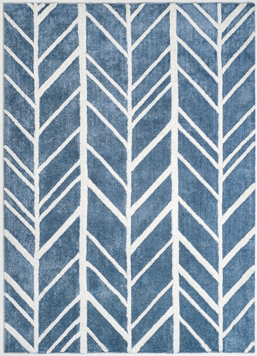Anji Mountain Alder 142041 Blue - Ivory Area Rug