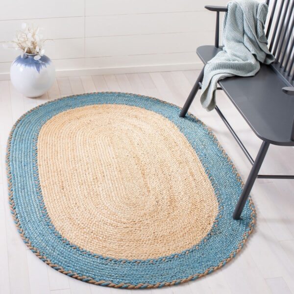 Safavieh Natural Fiber Nfb261M Natural - Blue Area Rug - Image 2