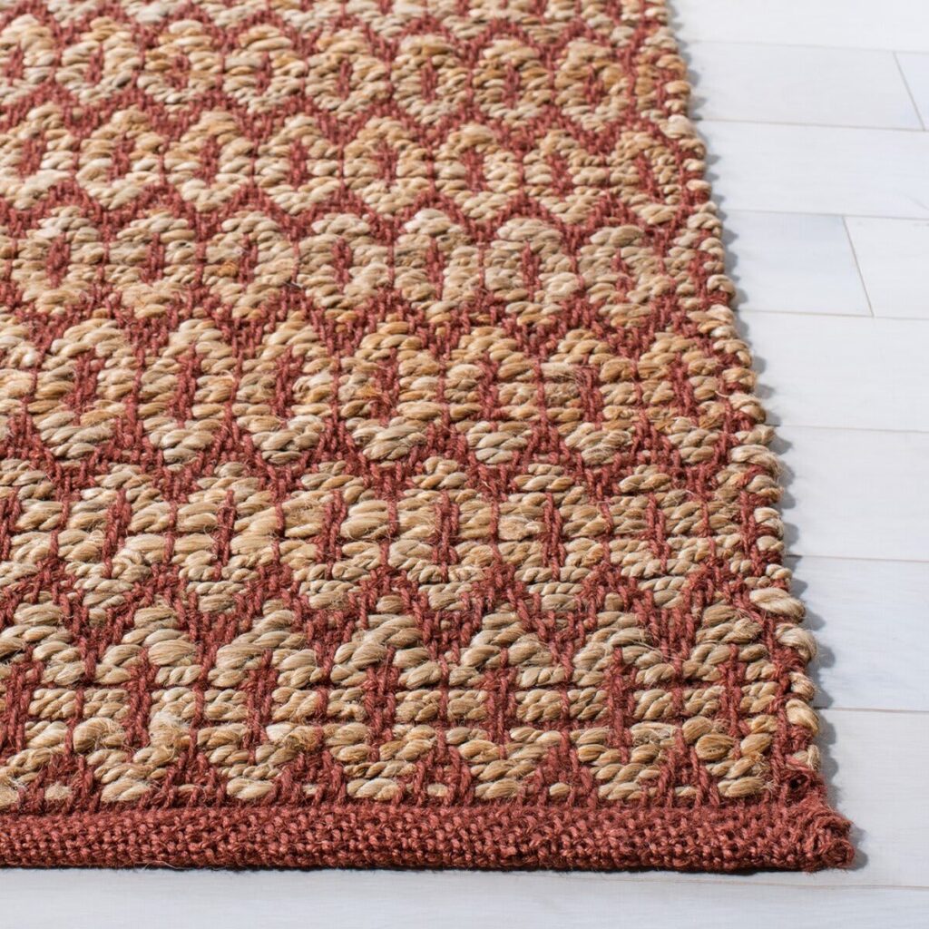 Safavieh Natural Fiber Nfb701P Natural – Rust Area Rug